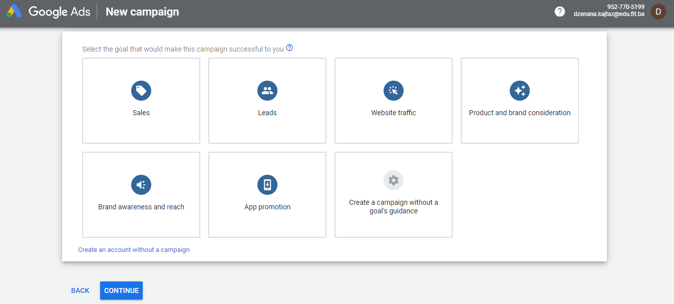 Create Account Without Campaign