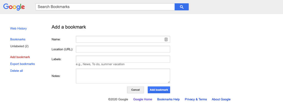 Google Bookmarks