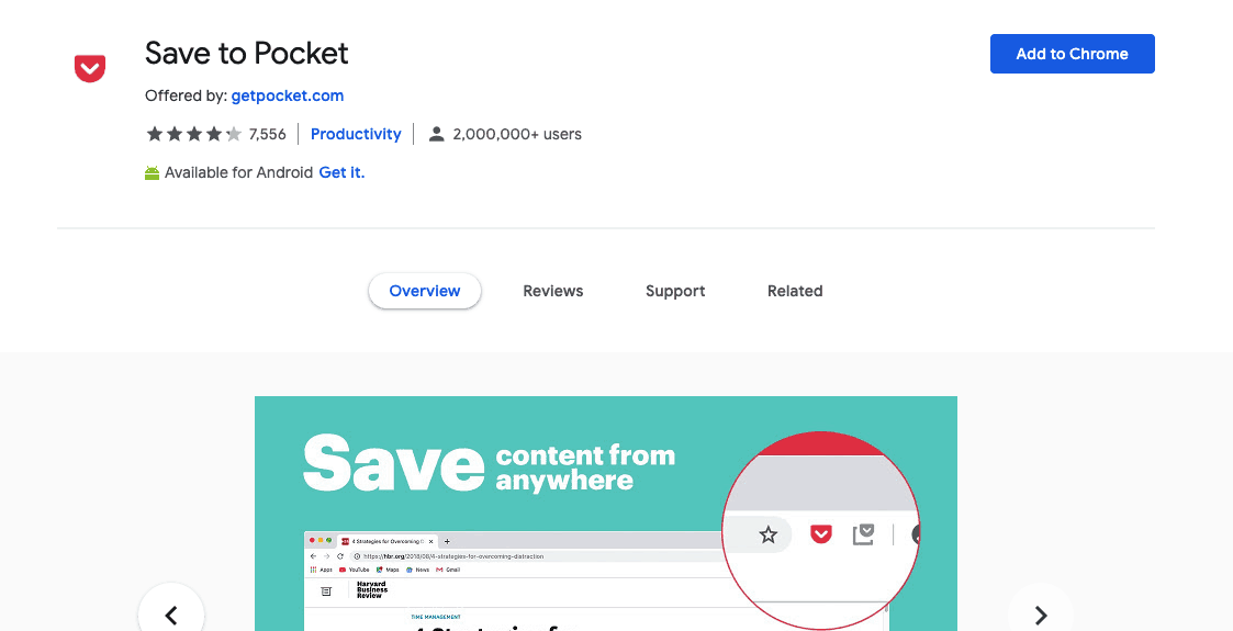 Save to pocket