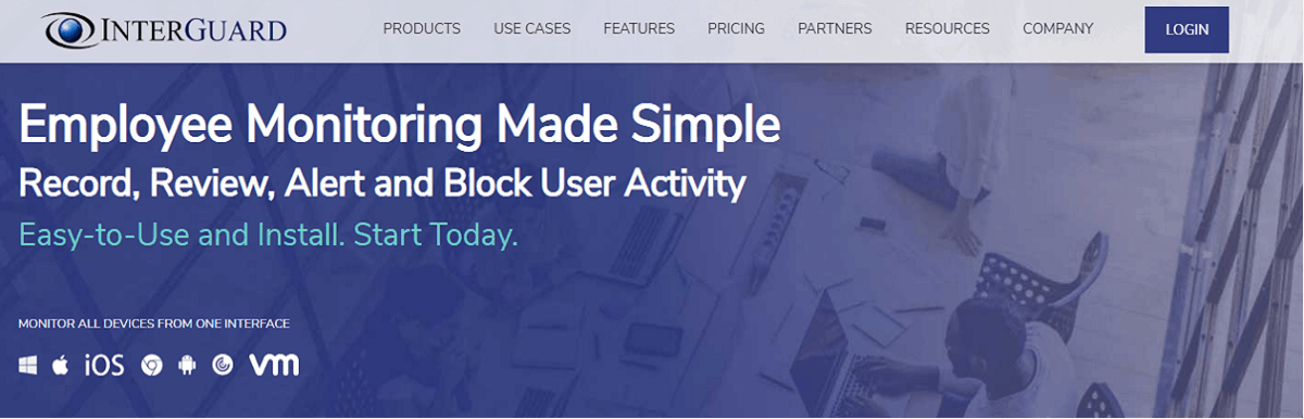 Interguard landing page
