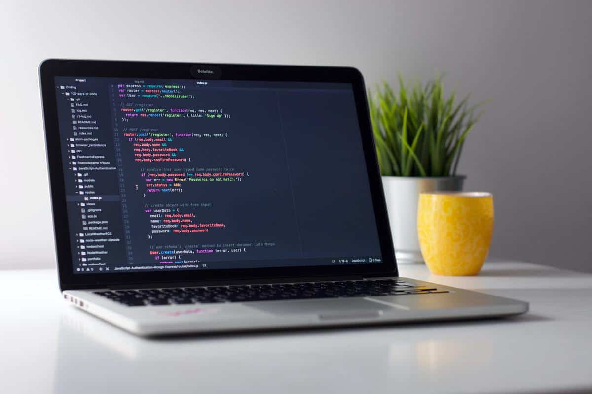 Laptop with source code