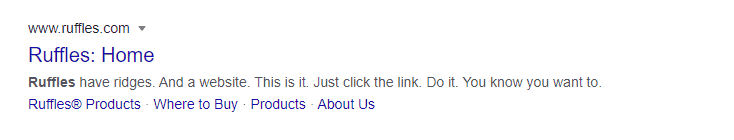 Ruffles.com search result