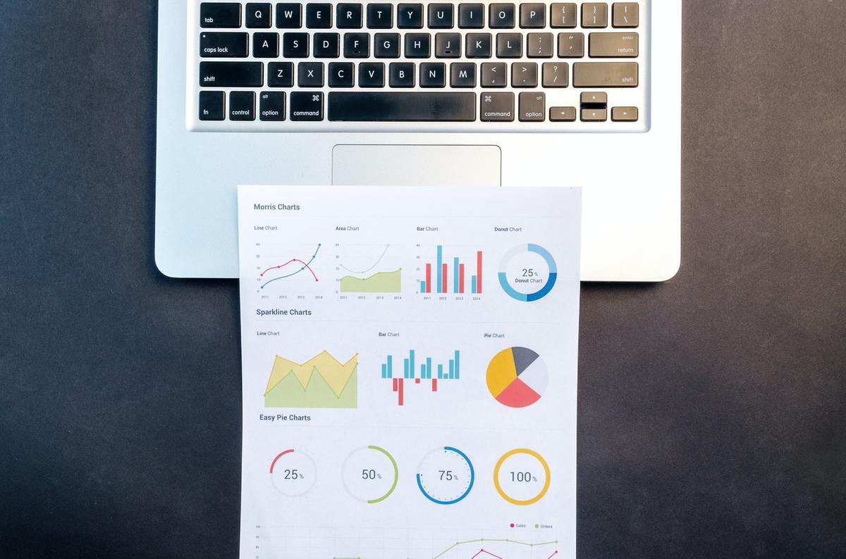 Analytics report on laptop