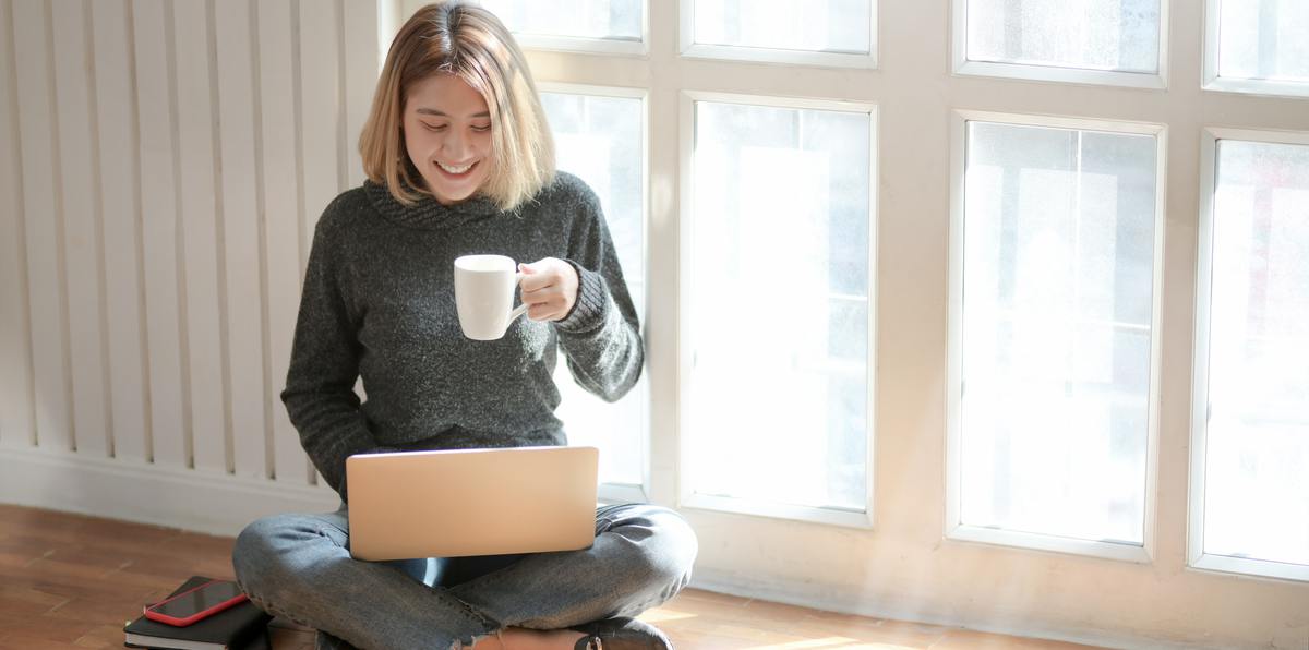 Person sitting on floor