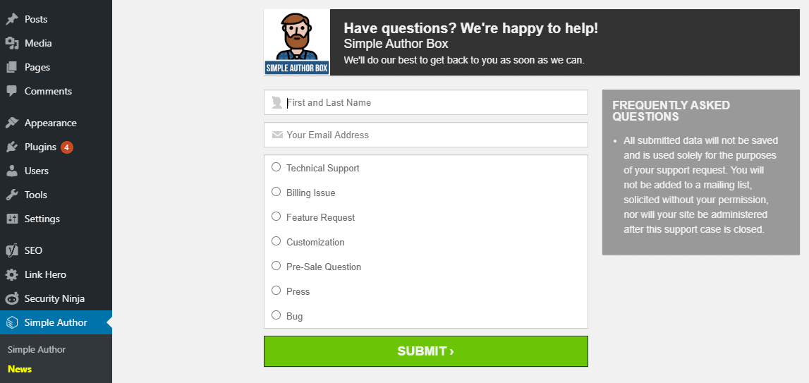 Simple Author box support