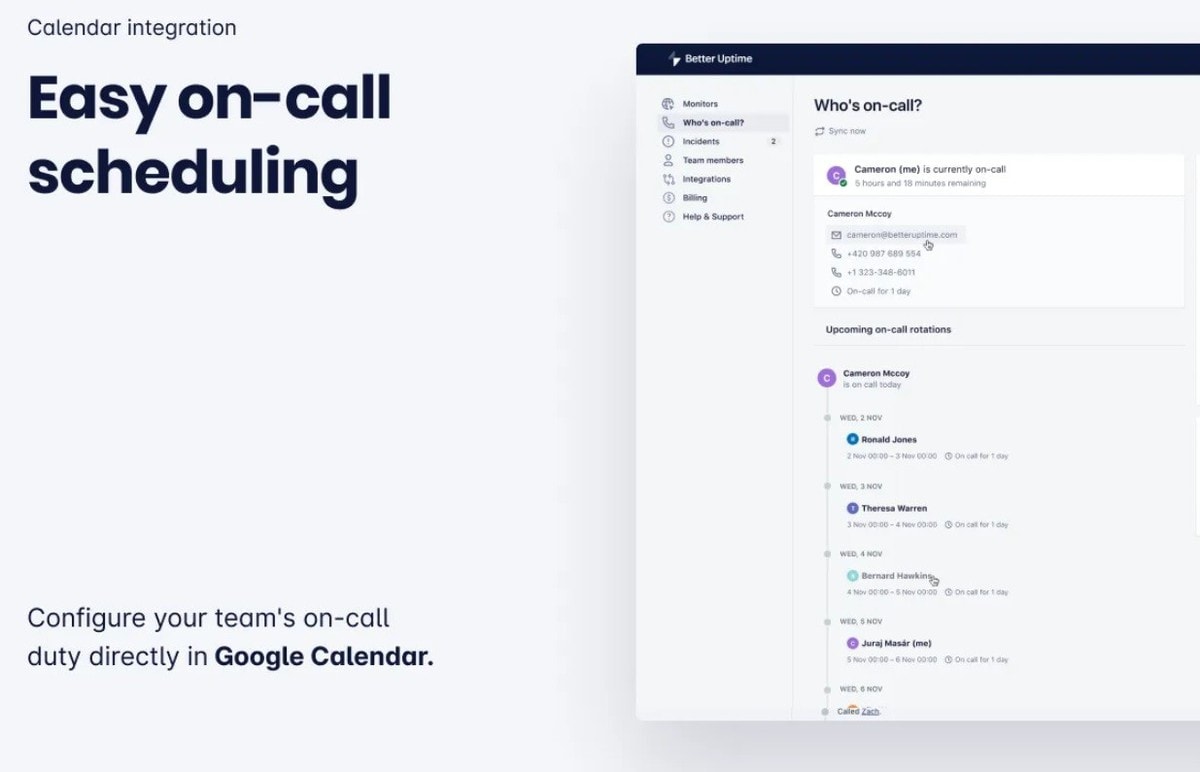 Better Uptime on call settings