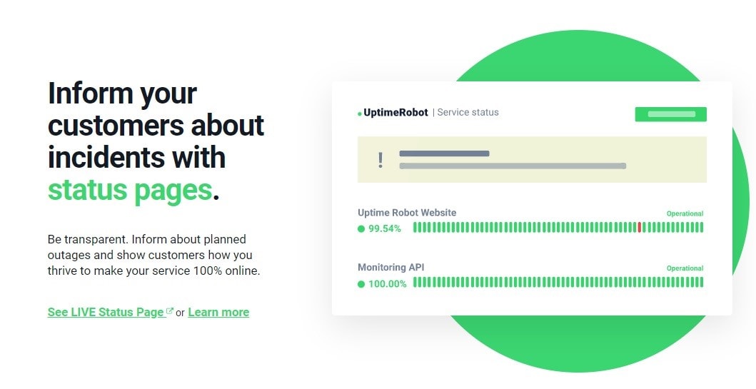 Uptime Robot status pages