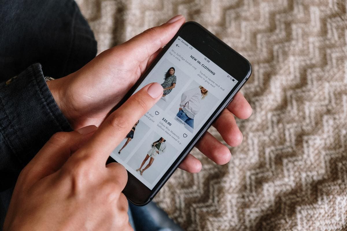 Woman browsing Ecommerce store