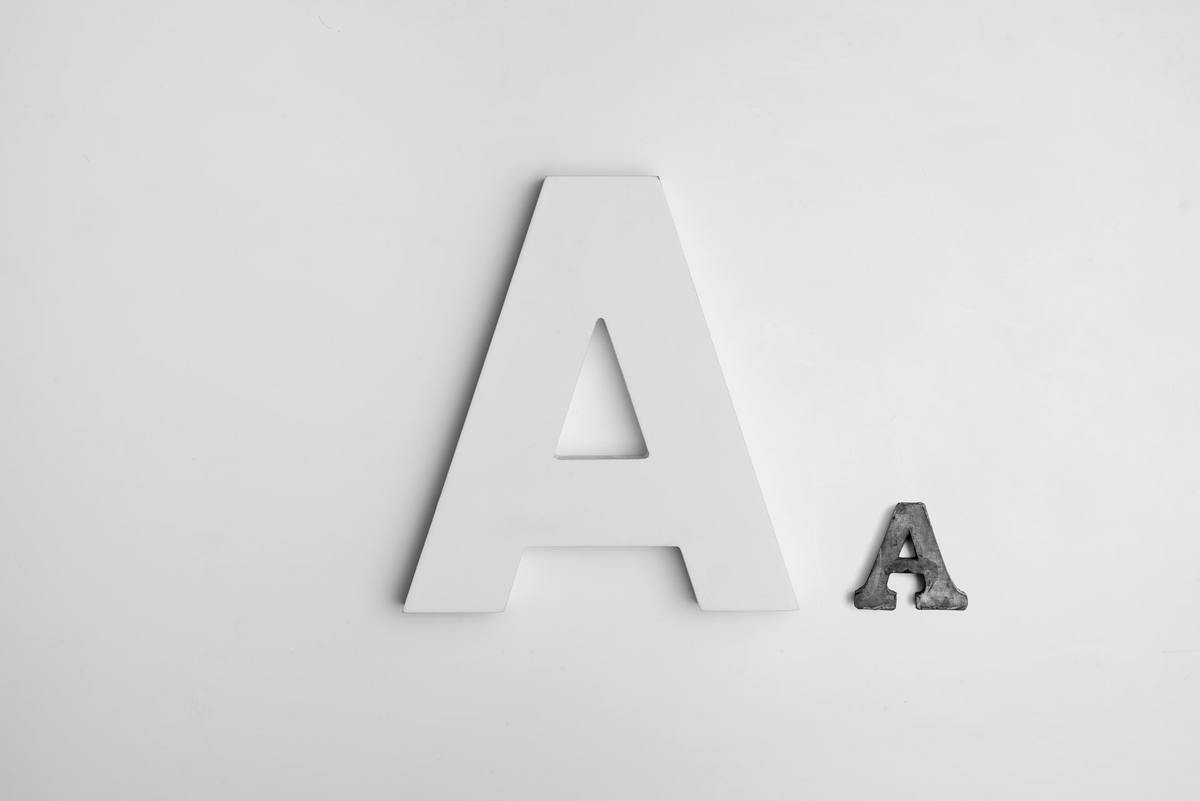 A letter in different fonts