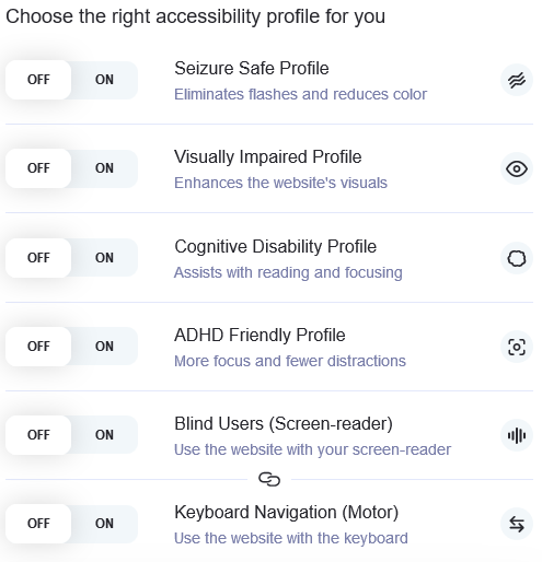 Accessibility profiles
