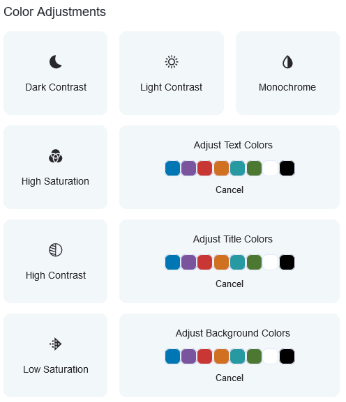 Color adjustments
