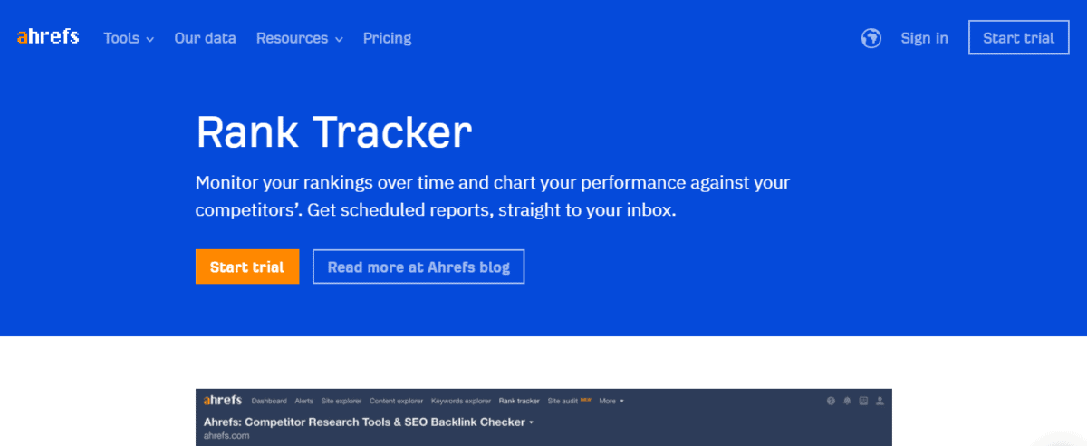 Ahrefs rank tracker