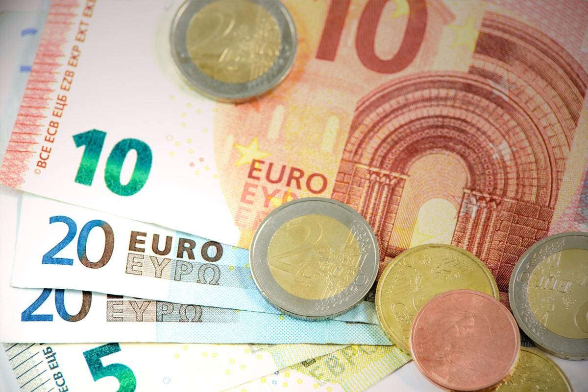 Euros on table