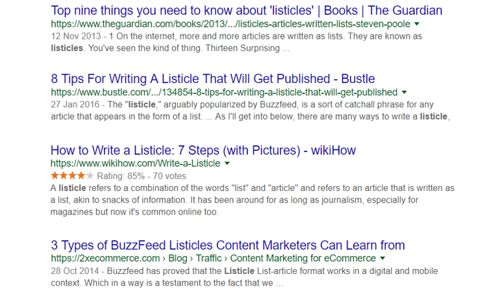 Google results