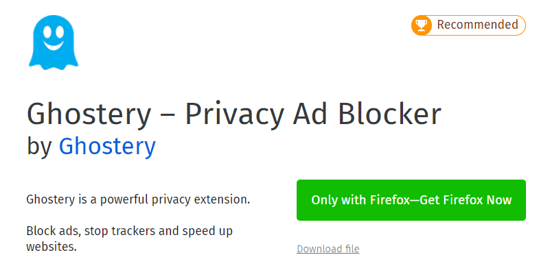 Ghostery Firefox extension 