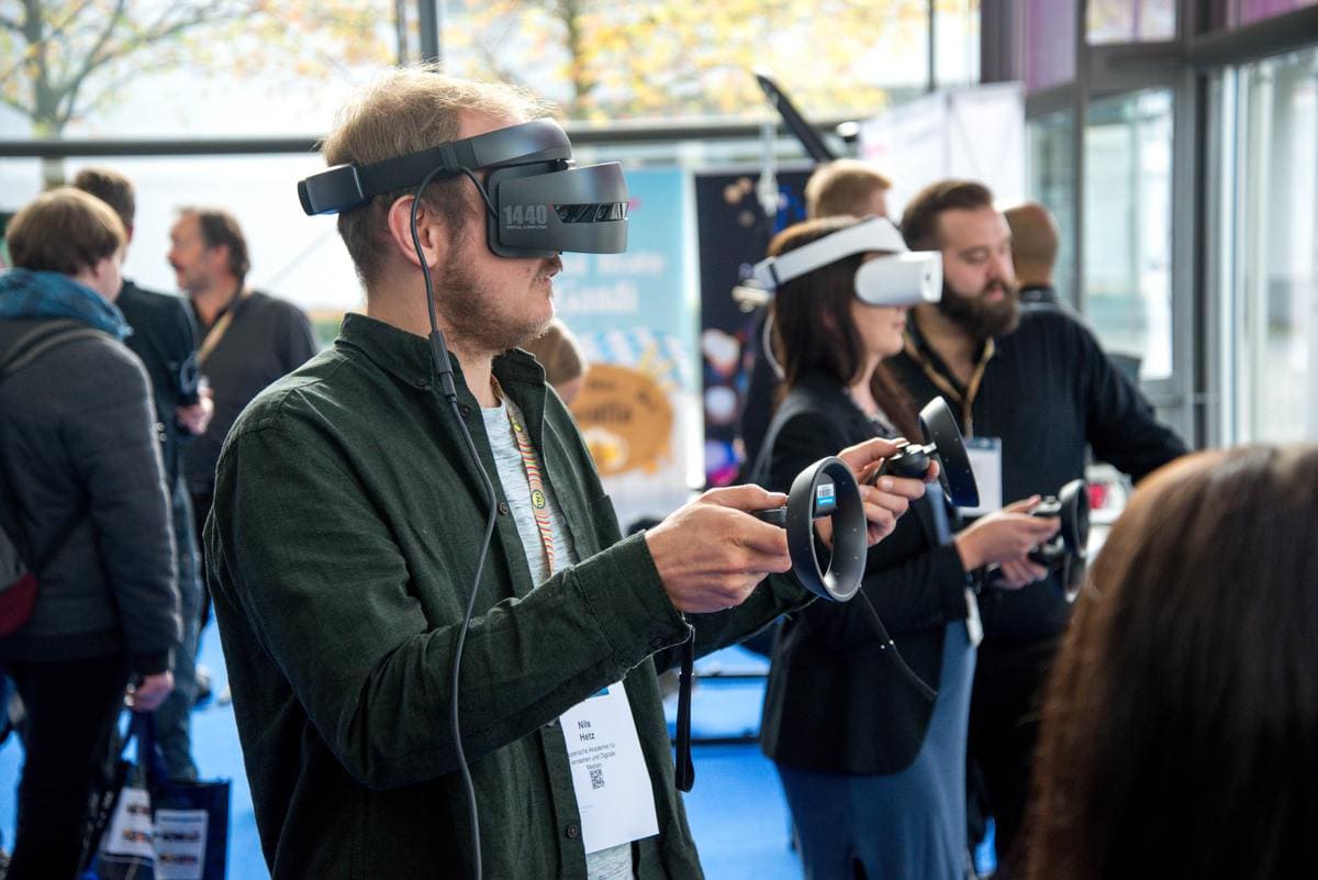 People using VR headsets