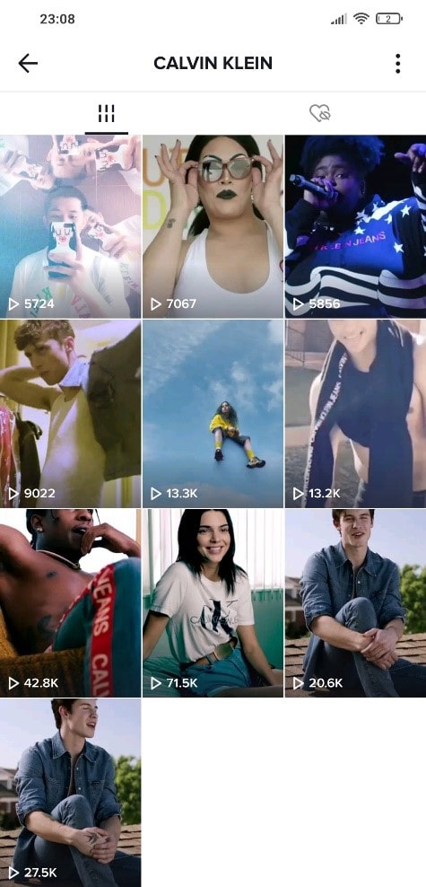 Calvin Klein TikTok account