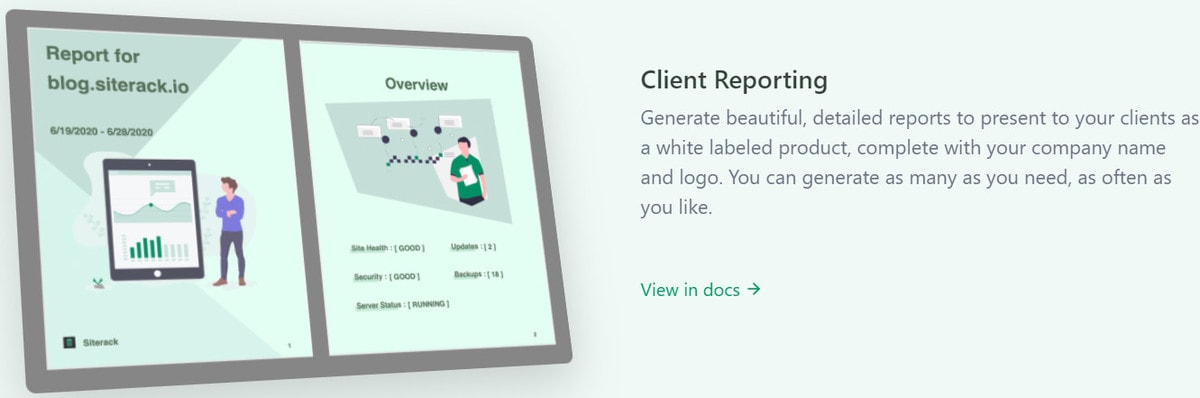Siterack client reporting feature