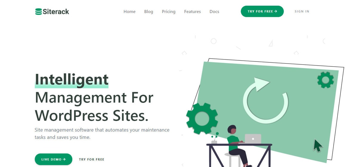 Siterack landing page