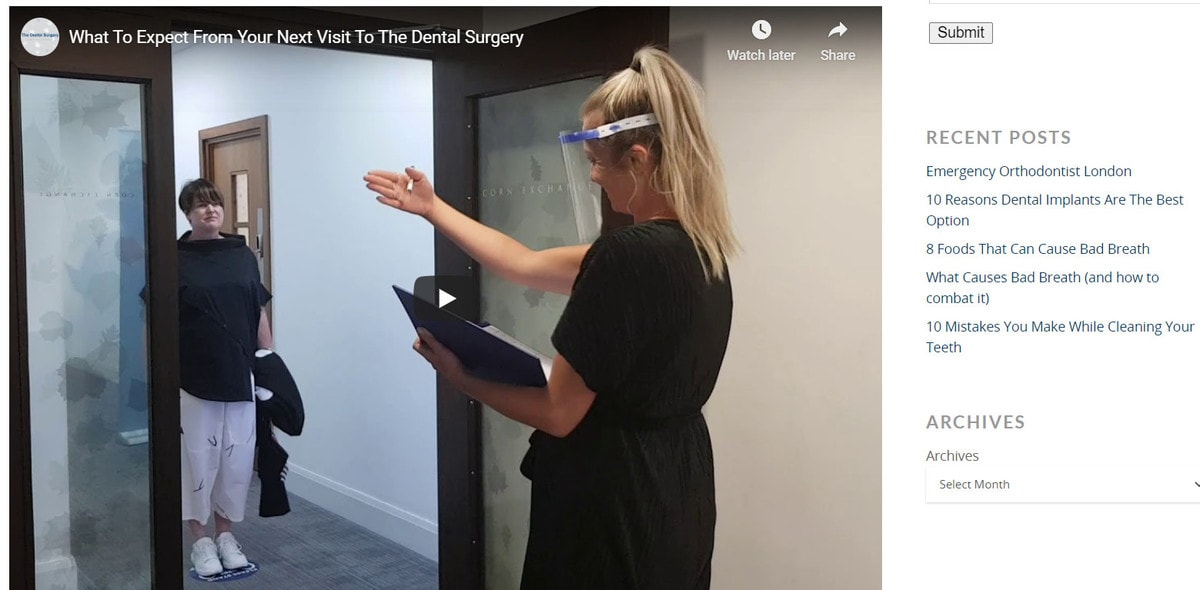 The Dental Surgery website video