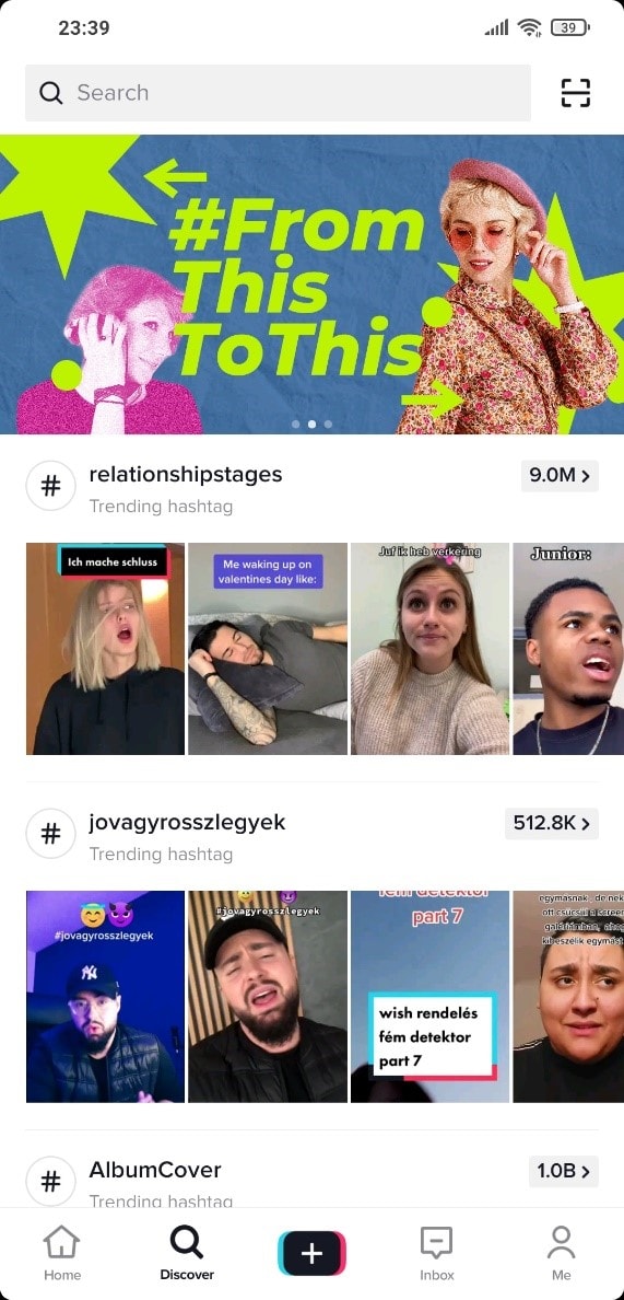 TikTok Discover page