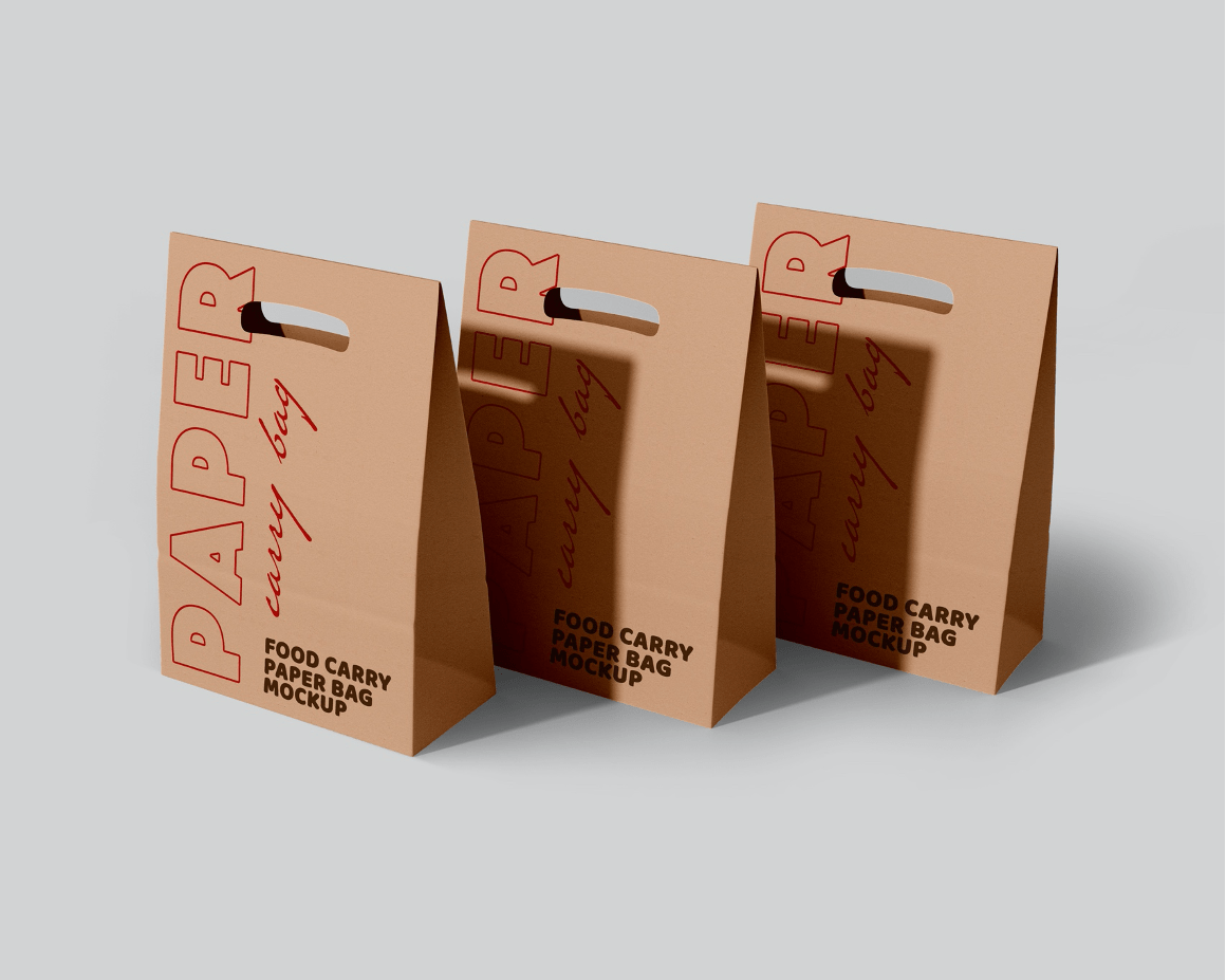 Paper Packaging Carry Bag Mockups