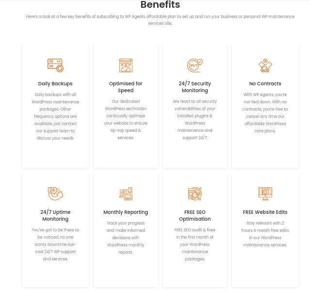 WP Agents benefits