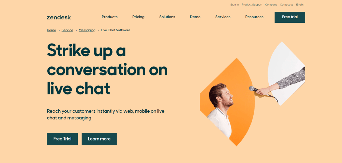 Zendesk live chat software