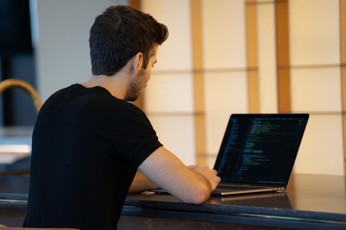 Person working on laptop