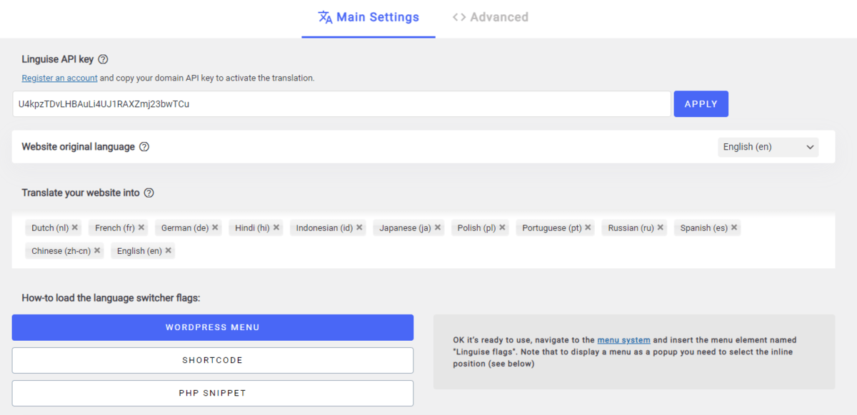 WordPress plugin translation