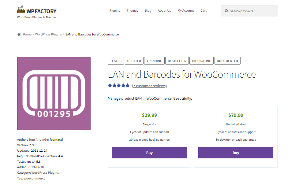 EAN and Barcodes for WooCommerce