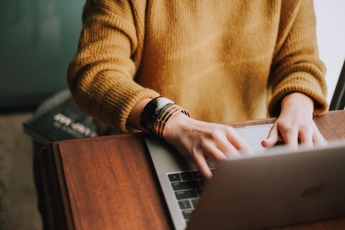 person working on laptop
