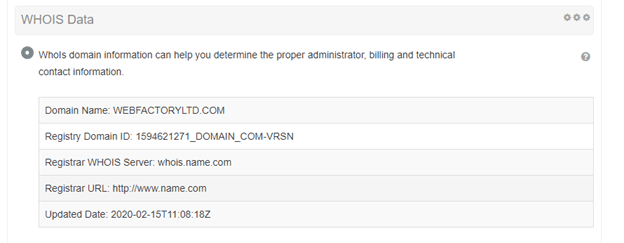 WHOIS data