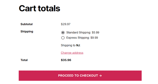 cart total