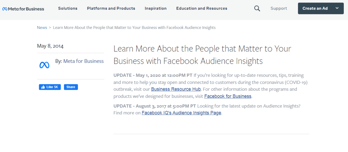 Facebook Audience Insights