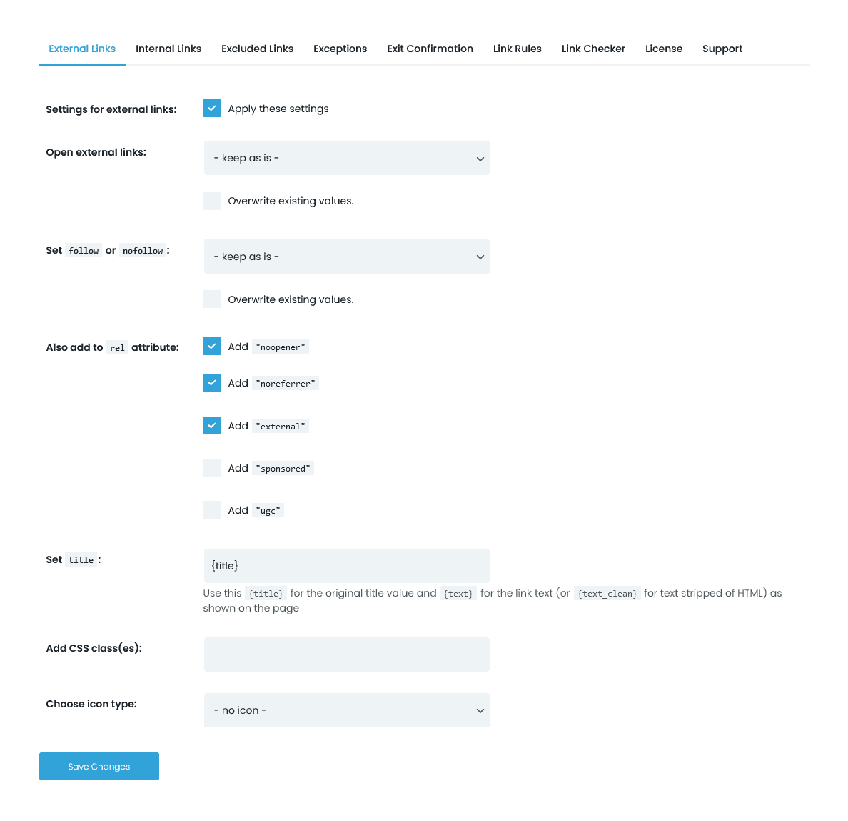 WP LInks External Links