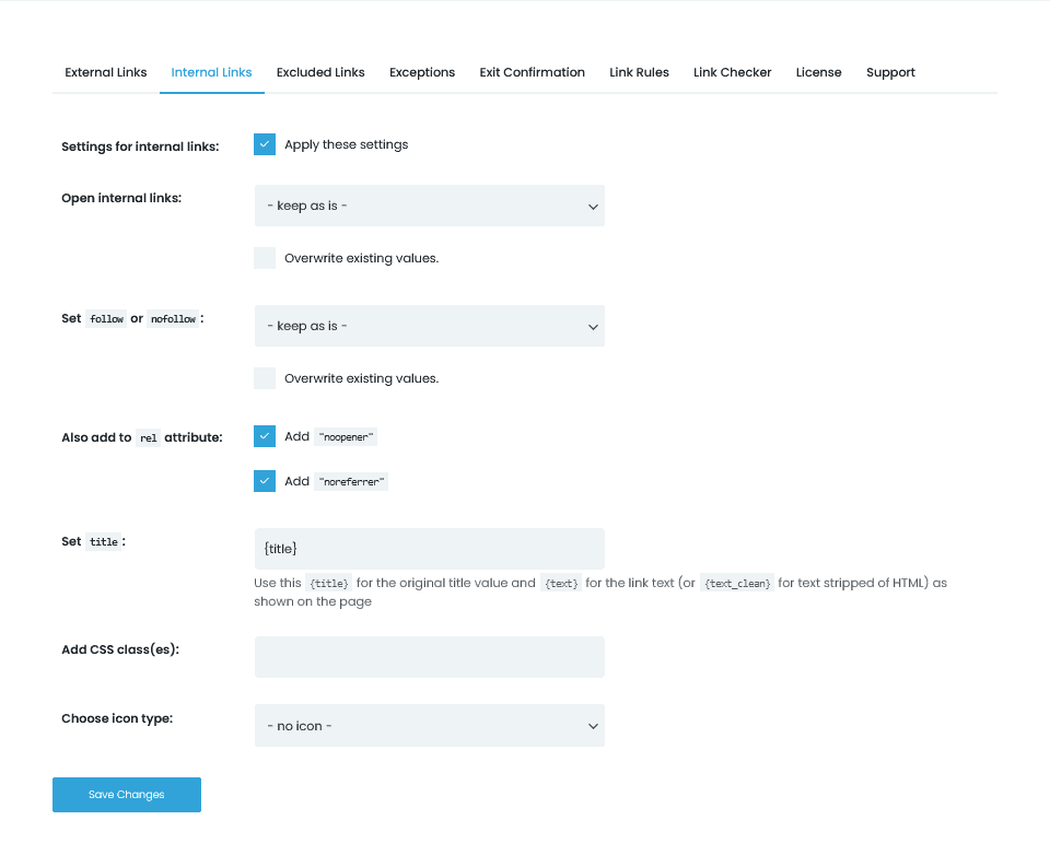 WP LInks Internal Links