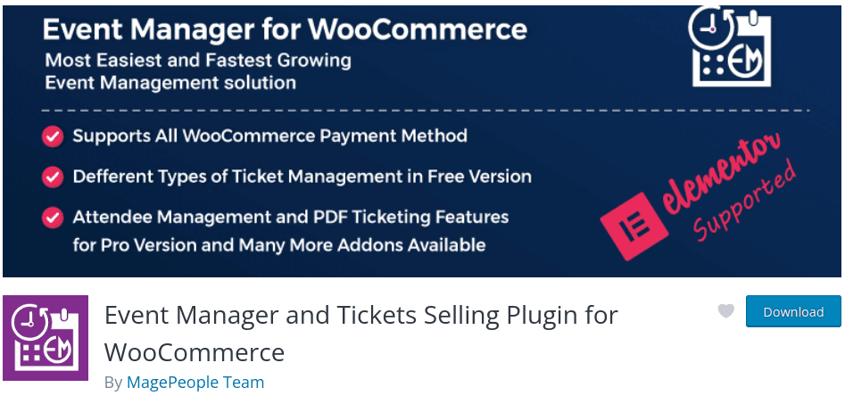 Event Manager and Tickets Selling Plugin for WooCommerce