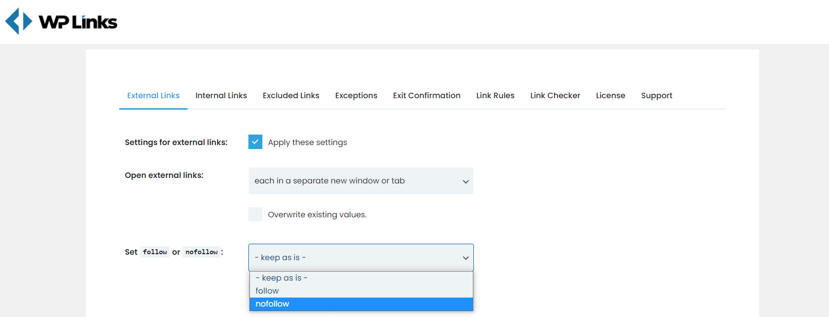 Add tags to external links