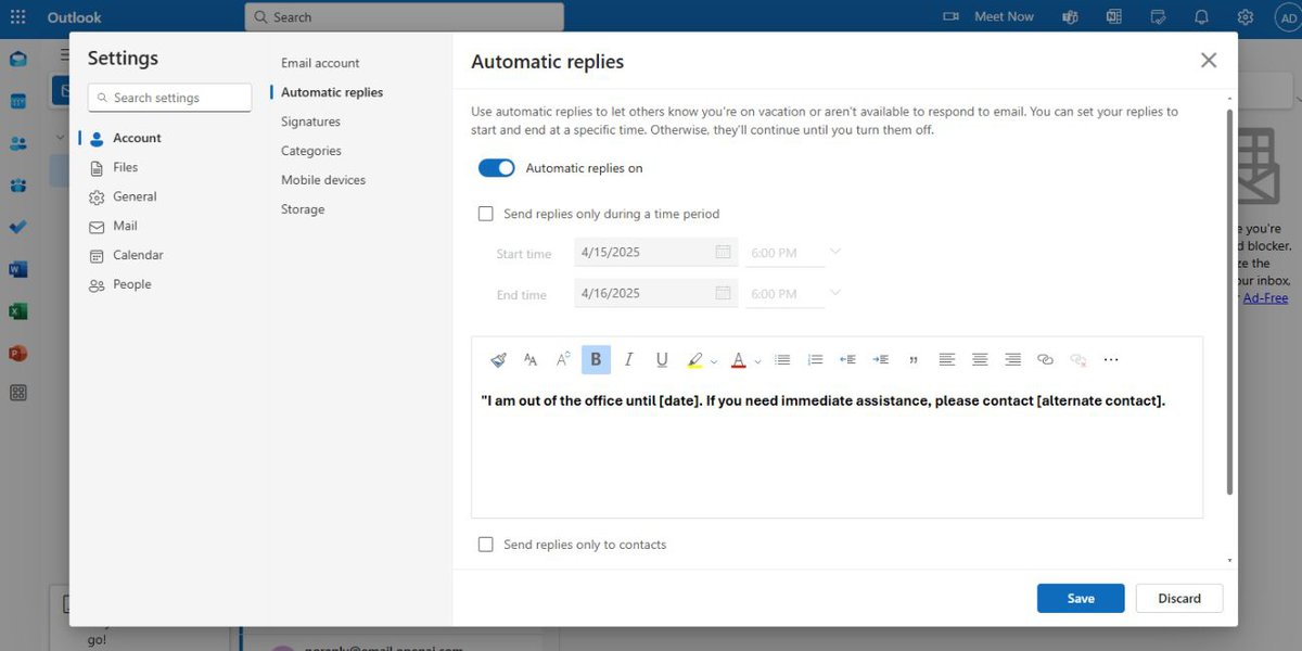 How to Set an Out of Office Reply in Outlook Web App (OWA)