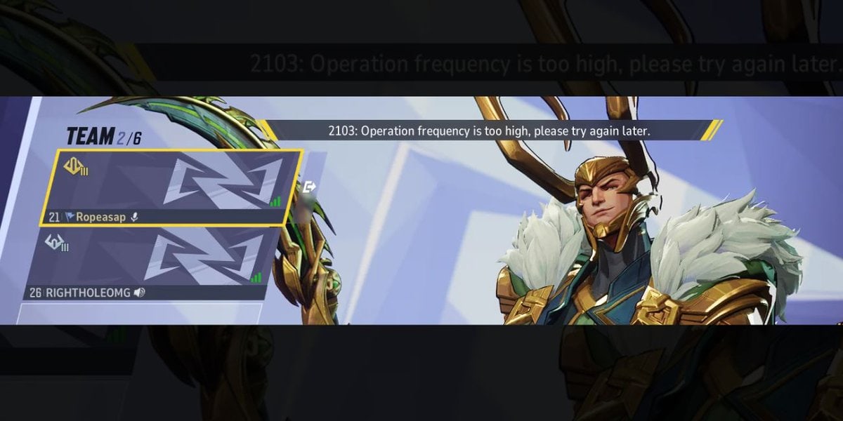 What is the Marvel Rivals 2103 Error?