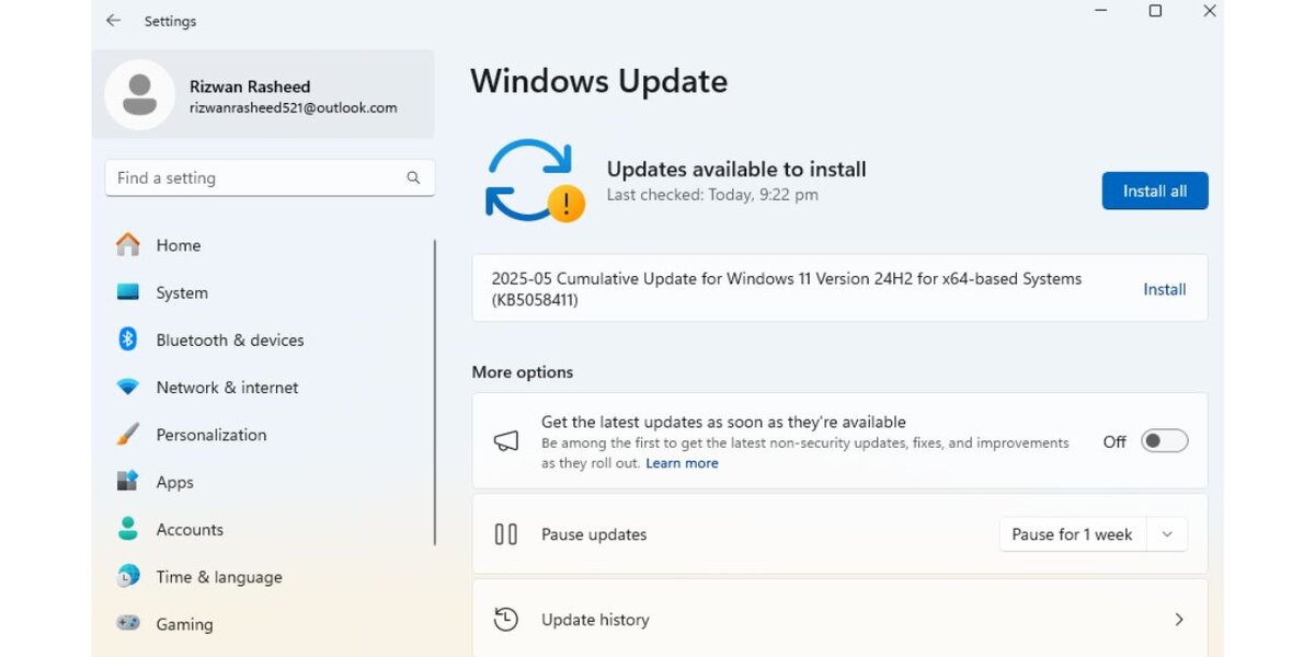 Check for Windows Updates