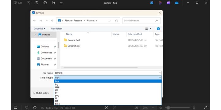 Convert HEIC to JPG on Windows