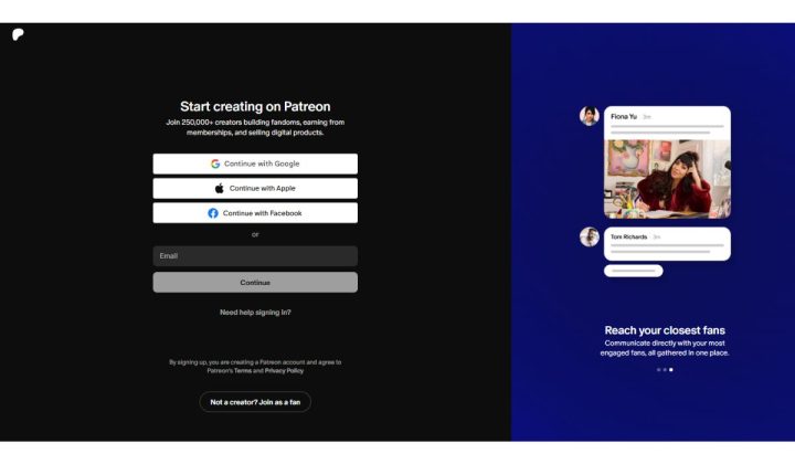 How to Sign Up (Creators and Patrons)