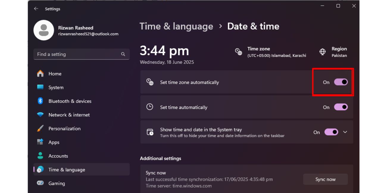 Set the correct date and time on your device