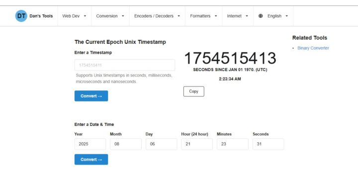 Go to unixtimestamp.com or search “Unix timestamp converter”