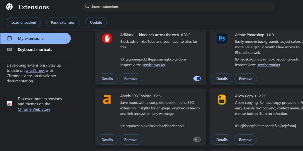 Disable Extensions or Ad Blockers