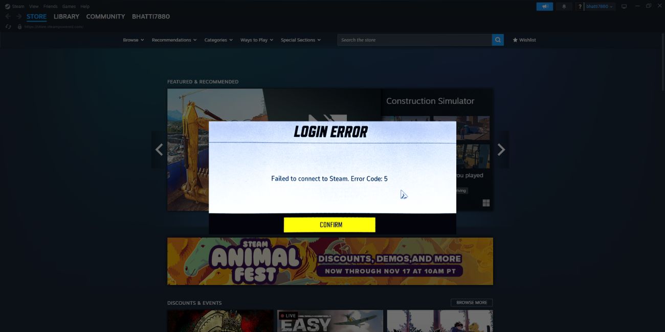 What Is Steam Error Code 5