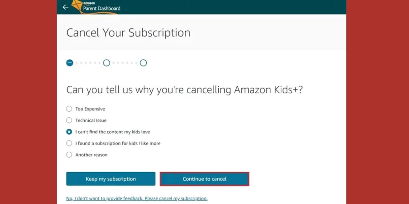 How to Cancel Amazon Kids Plus on Desktop