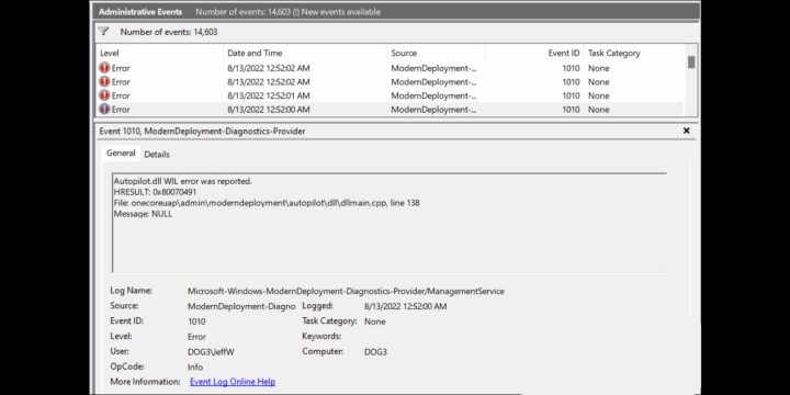 What Is the Autopilot.dll WIL Error in Windows 11